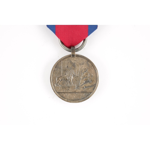 830 - AN HONOURABLE EAST INDIA COMPANY SILVER MEDAL FOR BURMA 1824-26 with blue and red ribbon (38mm diame... 