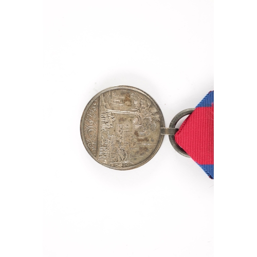 830 - AN HONOURABLE EAST INDIA COMPANY SILVER MEDAL FOR BURMA 1824-26 with blue and red ribbon (38mm diame... 