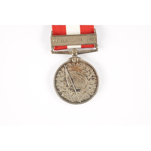 831 - CANADA GENERAL SERVICE MEDAL WITH ONE CLASP presented to Pte. S. Laraway, Missisquoi. H.G. The clasp... 