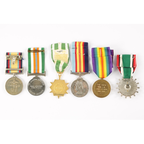 838 - A COLLECTION OF SIX VARIOUS MEDALS including a Gulf War Medal presented to 24643958 PTE D J DRAIN RA... 