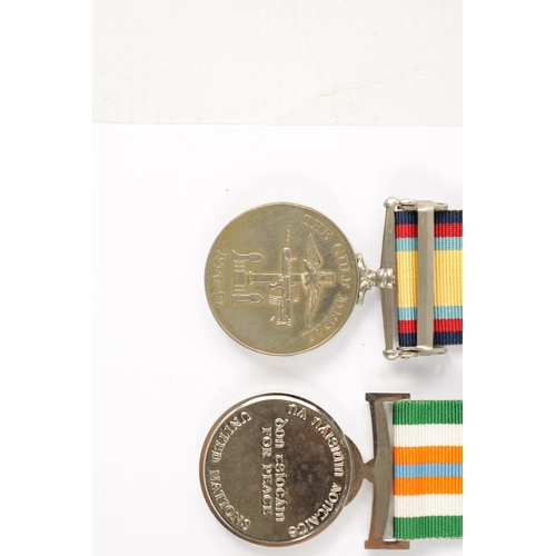 838 - A COLLECTION OF SIX VARIOUS MEDALS including a Gulf War Medal presented to 24643958 PTE D J DRAIN RA... 