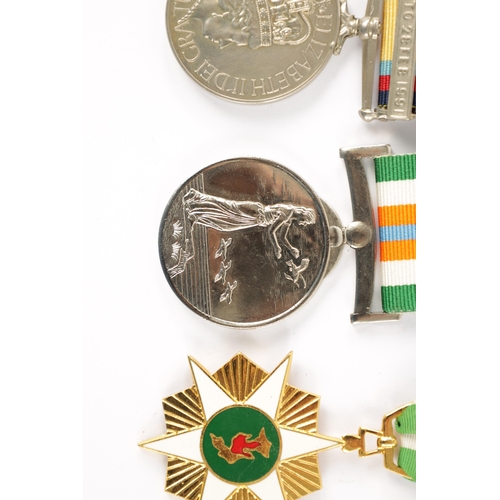 838 - A COLLECTION OF SIX VARIOUS MEDALS including a Gulf War Medal presented to 24643958 PTE D J DRAIN RA... 