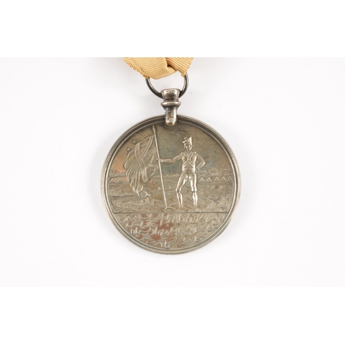 839 - AN HONOURABLE EAST INDIAN COMPANY SILVER MEDAL FOR EGYPT 1801 with suspension loop on beige ribbon (... 