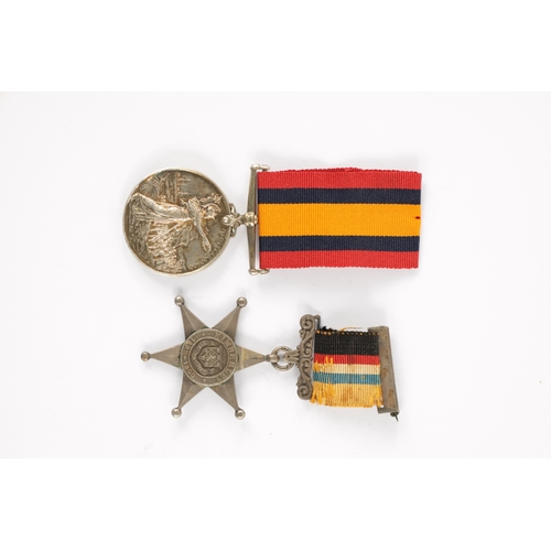 840 - A SILVER KIMBERLEY STAR MEDAL AND A QUEENS SOUTH AFRICAN MEDAL presented to 6595 PTE. J. BRADLEY. YO... 