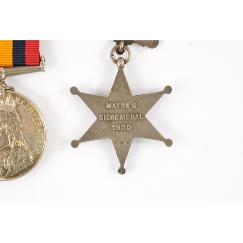 840 - A SILVER KIMBERLEY STAR MEDAL AND A QUEENS SOUTH AFRICAN MEDAL presented to 6595 PTE. J. BRADLEY. YO... 