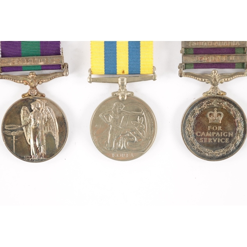 841 - TWO GENERAL SERVICE MEDALS AND A BRITISH KOREA MEDAL a General service medal with Cyprus clasp prese... 