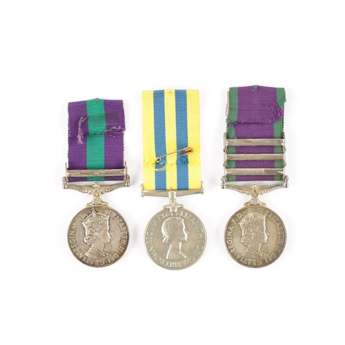 841 - TWO GENERAL SERVICE MEDALS AND A BRITISH KOREA MEDAL a General service medal with Cyprus clasp prese... 