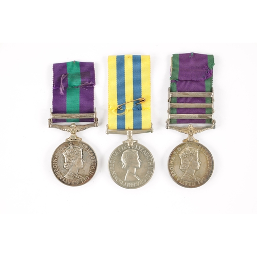 841 - TWO GENERAL SERVICE MEDALS AND A BRITISH KOREA MEDAL a General service medal with Cyprus clasp prese... 