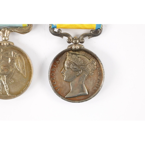 843 - A CRIMEA 1854-56 MEDAL WITH THREE CLASPS presented to J. LYNCH. 57TH REGT. With three clasps for 'SE... 