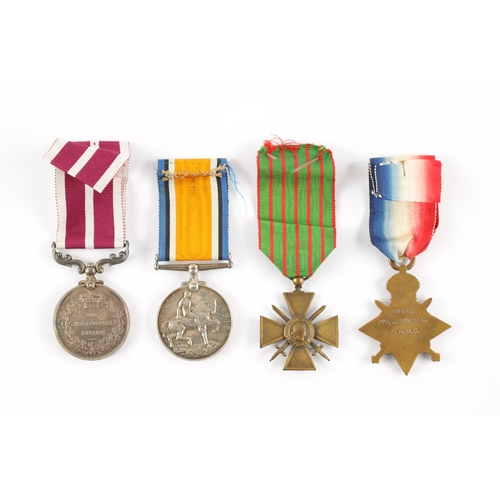 851 - A GROUP OF FOUR WW1 MEDALS comprising of a Long Service Medal awarded to 56199. S.SJT J. SIMPSON. R.... 