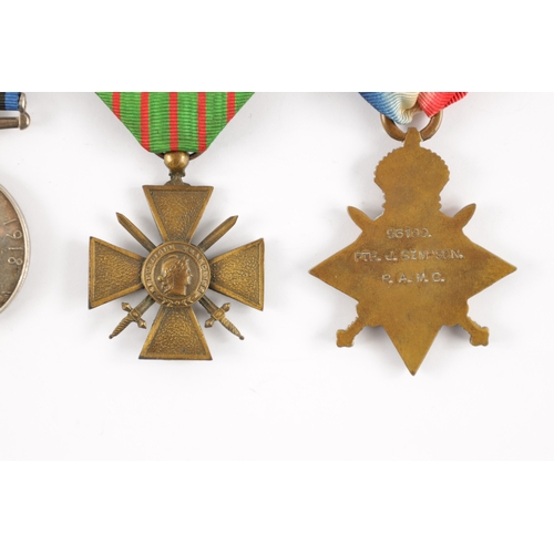 851 - A GROUP OF FOUR WW1 MEDALS comprising of a Long Service Medal awarded to 56199. S.SJT J. SIMPSON. R.... 