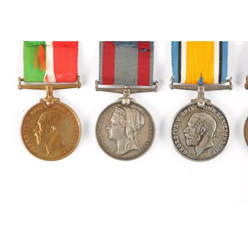 853 - A COLLECTION OF FIVE WAR MEDALS comprising of a British War Medal, and a Mercantile Marine Medal bot... 