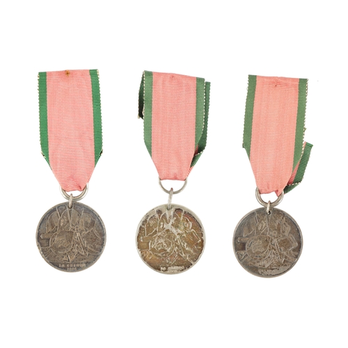 857 - A COLLECTION OF THREE TURKISH CRIMEA MEDALS two inscribed 'LA CRIMEA 1855' and one 'CRIMEA 1855' (3)... 