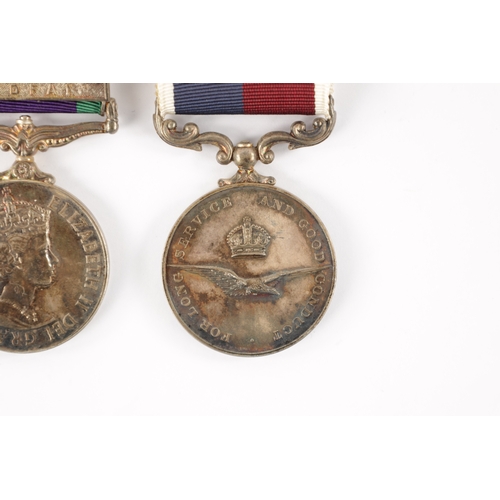 859 - A PAIR OF ROYAL AIR FORCE SERVICE MEDALS both presented to F. THORNE. R.A.F. 4032734. One as a Corpo... 