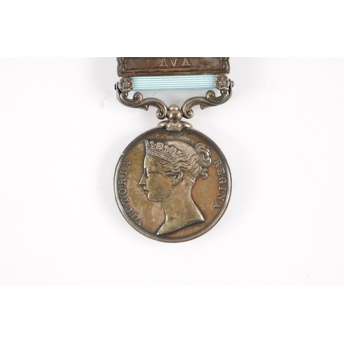 867 - AN ARMY OF INDIA MEDAL 1799-1826, WITH ‘AVA’ CLASP presented to LIEUT. J. T. PAULSON. For service in... 