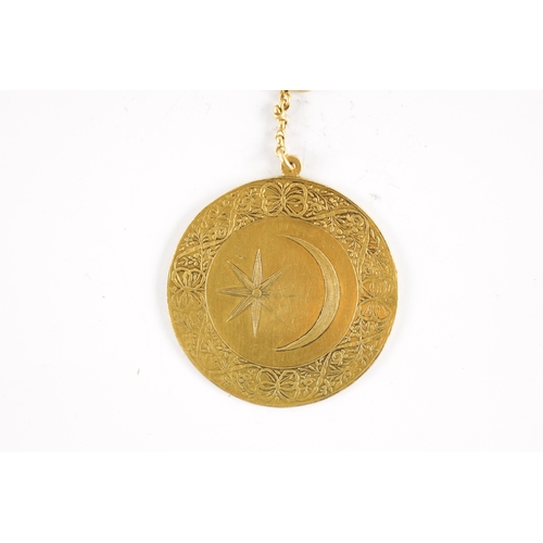 890 - A GOLD SULTAN’S MEDAL FOR EGYPT 1801 fitted with suspension loop and chain. App. Weight 29g (48mm di... 