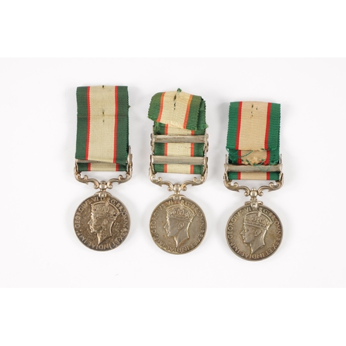 894 - THREE INDIAN GENERAL SERVICE MEDALS 1936-39 all three with NORTH WEST FRONTIER clasps presented to '... 