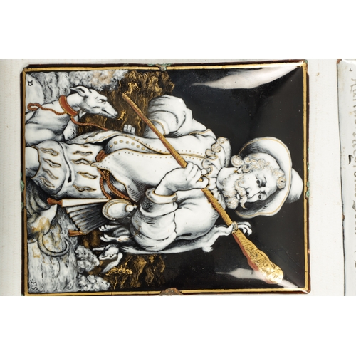 937 - A COLLECTION OF FOUR 18TH CENTURY LIMOGES ENAMEL PANELS depicting various figural scenes (4) (12.6cm... 