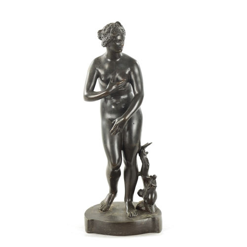 954 - A 19TH CENTURY ITALIAN SCHOOL BRONZE SCULPTURE of The Medici Venus (31cm high)