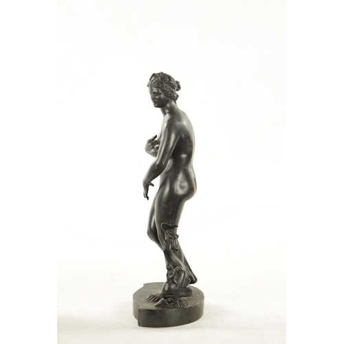 954 - A 19TH CENTURY ITALIAN SCHOOL BRONZE SCULPTURE of The Medici Venus (31cm high)