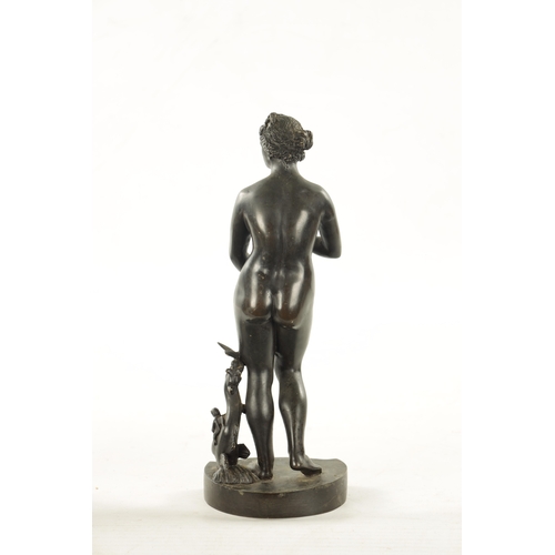 954 - A 19TH CENTURY ITALIAN SCHOOL BRONZE SCULPTURE of The Medici Venus (31cm high)