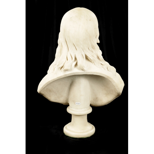 969 - JACQUES BOERO. A 19TH CENTURY CARVED CARRERA MARBLE ITALIAN BUST depicting a young lady - signed. (6... 