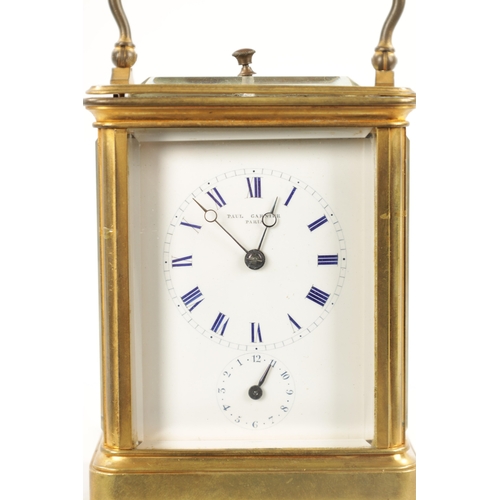 1208 - PAUL GARNIER, PARIS. A 19TH CENTURY FRENCH REPEATING CARRIAGE CLOCK the brass case with shuttered ba... 