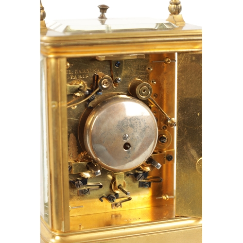 1208 - PAUL GARNIER, PARIS. A 19TH CENTURY FRENCH REPEATING CARRIAGE CLOCK the brass case with shuttered ba... 