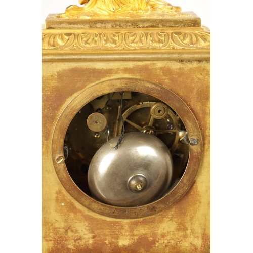 1213 - LEROY A PARIS. A 19TH CENTURY FRENCH ORMOLU AND PORCELAIN PANELLED MANTEL CLOCK the figural case wit... 