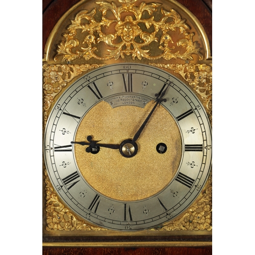 1219 - GOLDSMITHS & SILVERSMITHS CO. LONDON. A SMALL LATE 19TH CENTURY ORMOLU MOUNTED MAHOGANY DOUBLE FUSEE... 