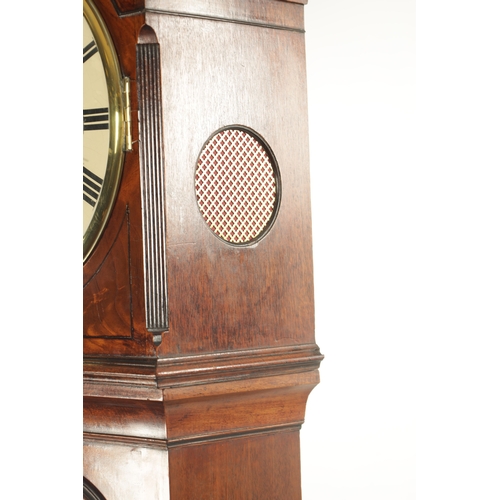 1225 - GRIMALDE, LONDON. A REGENCY FIGURED MAHOGANY LONGCASE CLOCK with 12