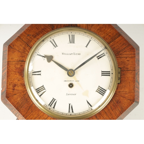 1234 - WILLIAM YOUNG, ABCHURCH LANE, LONDON. A RARE 19TH CENTURY 6” CONVEX ROSEWOOD DROP DIAL WALL CLOCK th... 