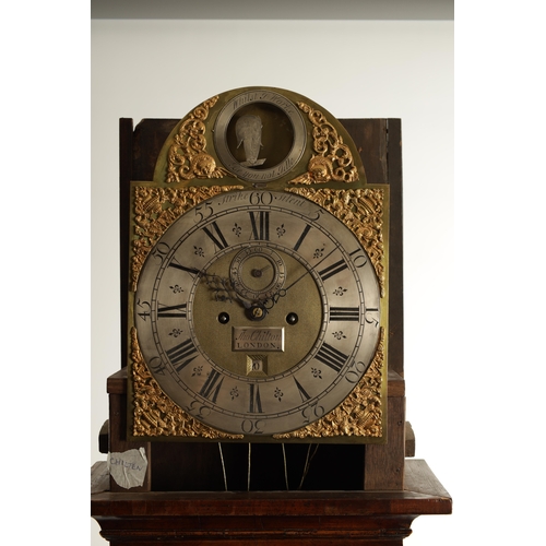 1245 - THOMAS CHILTON, LONDON. A MID-18TH CENTURY BURR WALNUT EIGHT-DAY LONGCASE CLOCK the 12