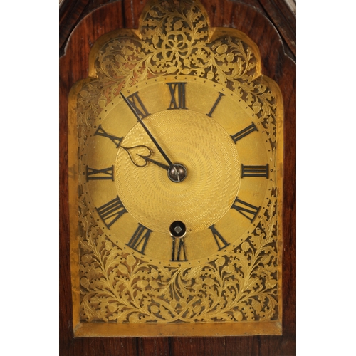 1247 - VINER, LONDON. A SMALL LATE REGENCY ENGLISH ROSEWOOD FUSEE MANTEL CLOCK the gothic case with cluster... 