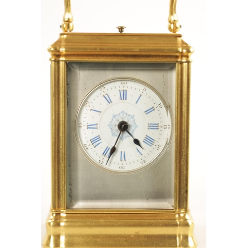 1252 - A LATE 19TH CENTURY FRENCH GORGE-CASED QUARTER CHIMING/REPEATING CARRIAGE CLOCK, the gilt brass case... 