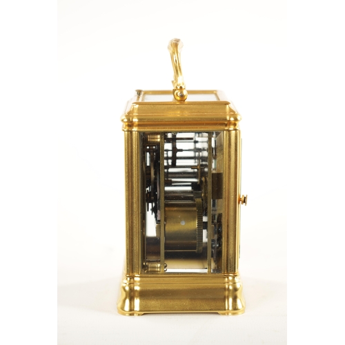 1252 - A LATE 19TH CENTURY FRENCH GORGE-CASED QUARTER CHIMING/REPEATING CARRIAGE CLOCK, the gilt brass case... 