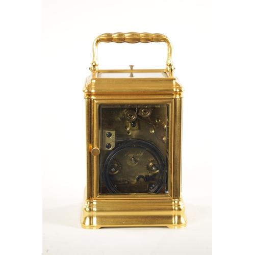 1252 - A LATE 19TH CENTURY FRENCH GORGE-CASED QUARTER CHIMING/REPEATING CARRIAGE CLOCK, the gilt brass case... 