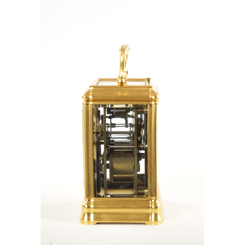 1252 - A LATE 19TH CENTURY FRENCH GORGE-CASED QUARTER CHIMING/REPEATING CARRIAGE CLOCK, the gilt brass case... 