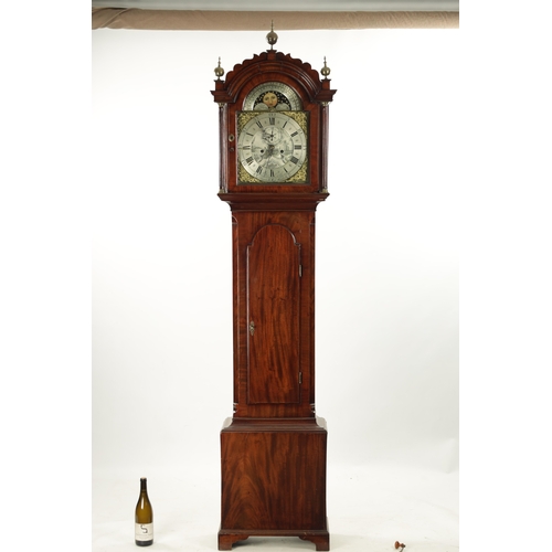 1258 - JOHN CUFF, SHEPTON MALLET. A GEORGE III EIGHT-DAY LONGCASE CLOCK. The figured mahogany case of nice ... 