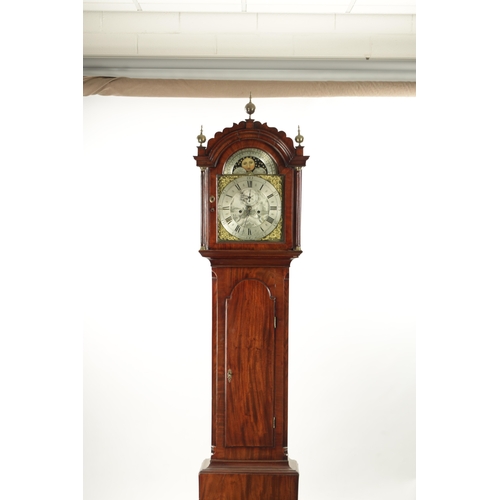 1258 - JOHN CUFF, SHEPTON MALLET. A GEORGE III EIGHT-DAY LONGCASE CLOCK. The figured mahogany case of nice ... 