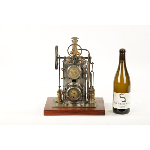 1261 - A RARE LATE 19TH CENTURY FRENCH INDUSTRIAL AUTOMATON MANTEL CLOCK modelled as a vertical steam boile... 