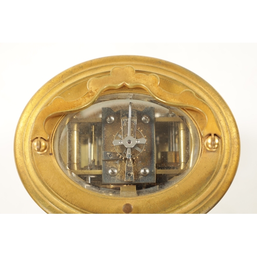 1264 - RICHARD ET CIE, PARIS. A LARGE LATE 19TH CENTURY FRENCH OVAL REPEATING CARRIAGE CLOCK The gilt brass... 