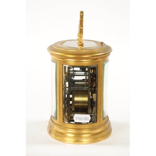 1264 - RICHARD ET CIE, PARIS. A LARGE LATE 19TH CENTURY FRENCH OVAL REPEATING CARRIAGE CLOCK The gilt brass... 