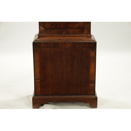 1266 - DOLLIF ROLLISSON, HALTON. A MID 18TH CENTURY OAK AND BURR WALNUT LONGCASE CLOCK The arched hood with... 