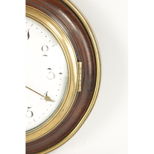 1271 - THOMAS CLEMMET, GREAT ASBY. A REGENCY FUSEE SEDAN CLOCK with brass framed moulded mahogany surround ... 