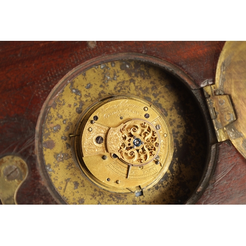 1271 - THOMAS CLEMMET, GREAT ASBY. A REGENCY FUSEE SEDAN CLOCK with brass framed moulded mahogany surround ... 