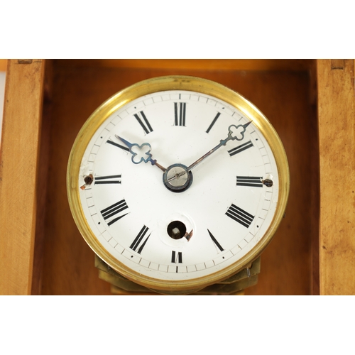 1285 - A LATE 19TH CENTURY MINIATURE VIENNA STYLE WALL CLOCK the satinwood case with ebonised moulds and gl... 