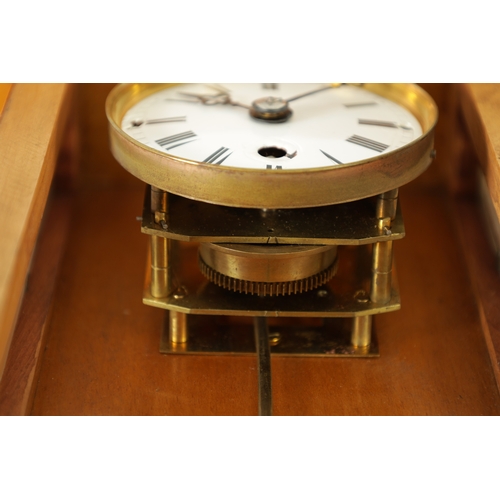 1285 - A LATE 19TH CENTURY MINIATURE VIENNA STYLE WALL CLOCK the satinwood case with ebonised moulds and gl... 