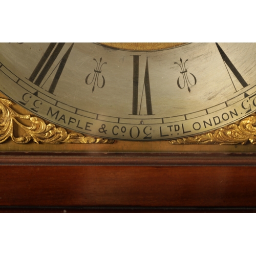 1295 - MAPLE AND CO, LONDON. A LATE NINETEENTH CENTURY THREE TRAIN MUSICAL LONGCASE CLOCK, IN THE SHERATON ... 