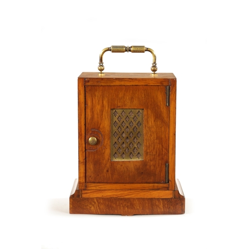 1296 - A LATE 19TH FRENCH CARRIAGE-STYLE MANTEL CLOCK WITH ALARM the walnut case enclosing an enamel dial w... 